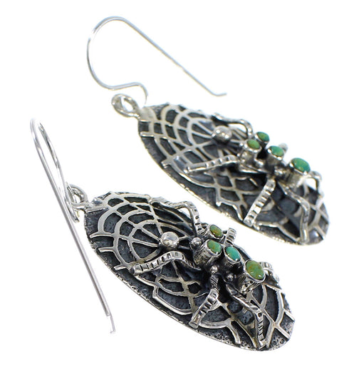 Turquoise Sterling Silver Spider Hook Earrings RX55045
