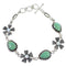 Sterling Silver Turquoise And Opal Flower Link Bracelet AX54433