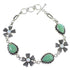 Sterling Silver Turquoise And Opal Flower Link Bracelet AX54433