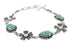 Sterling Silver Turquoise And Opal Flower Link Bracelet AX54433