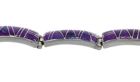 Magenta Turquoise Jewelry Sterling Silver Link Bracelet AX55285