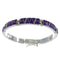Magenta Turquoise And Opal Silver Link Bracelet AX54620
