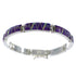 Magenta Turquoise And Opal Silver Link Bracelet AX54620