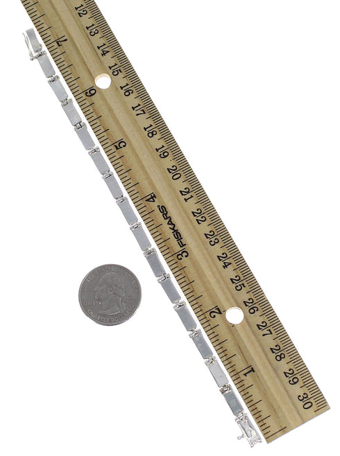 Genuine Sterling Silver Multicolor Southwest Link Bracelet EX55887