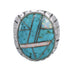 Opal And Turquoise Inlay Sterling Silver Jewelry Ring Size 9-3/4 AX55532