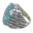 Opal And Turquoise Inlay Sterling Silver Jewelry Ring Size 9-3/4 AX55532