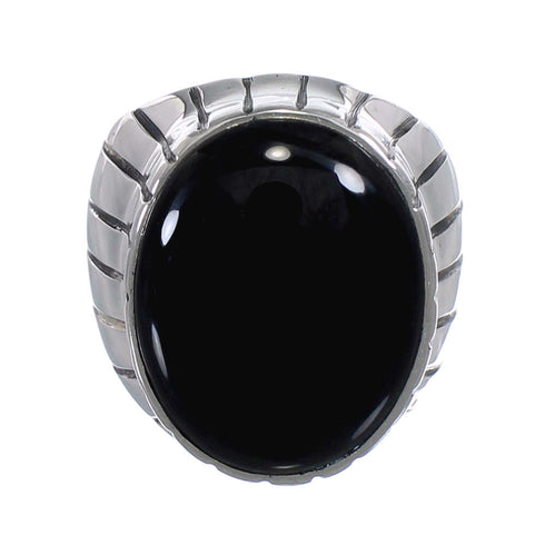 Southwest Sterling Silver Jet Ring Size 9-1/4 AX55563