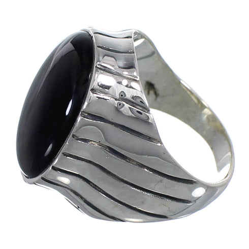 Southwest Sterling Silver Jet Ring Size 9-1/4 AX55563