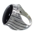 Southwest Sterling Silver Jet Ring Size 9-1/4 AX55563