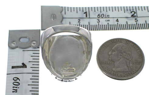 Southwest Sterling Silver Jet Ring Size 9-1/4 AX55563