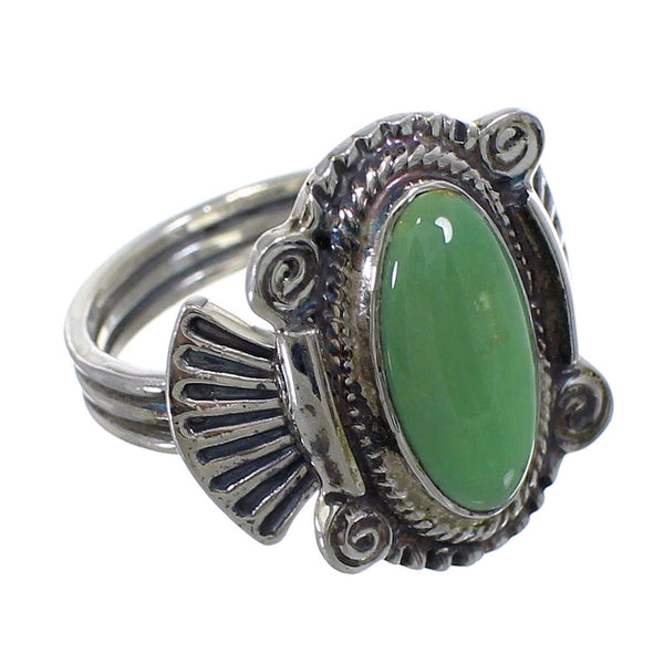 Southwestern Turquoise Sterling Silver Ring Size 7-1/4 EX56303