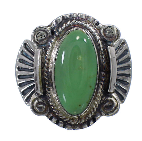 Southwestern Turquoise Sterling Silver Ring Size 7-1/4 EX56303