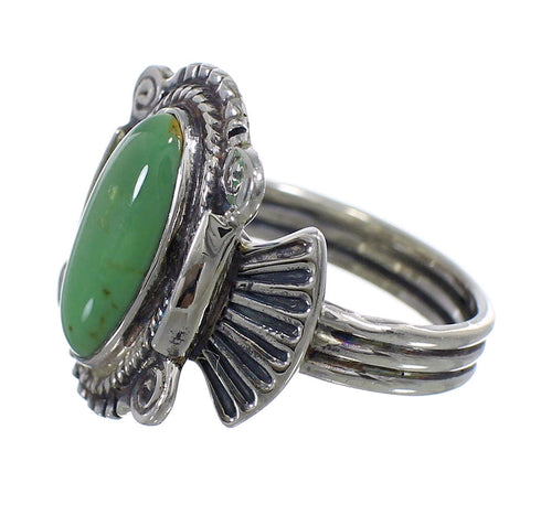 Southwestern Turquoise Sterling Silver Ring Size 7-1/4 EX56303