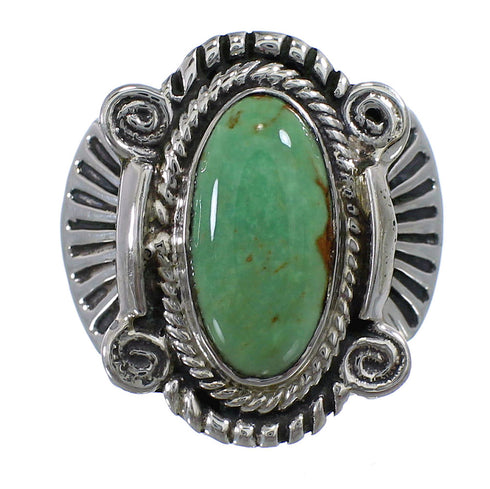 Turquoise Southwest Sterling Silver Ring Size 6-3/4 EX56305