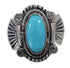 Southwestern Turquoise Sterling Silver Ring Size 4-3/4 EX56327