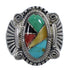 Multicolor Inlay Southwestern Sterling Silver Ring Size 5 EX56205