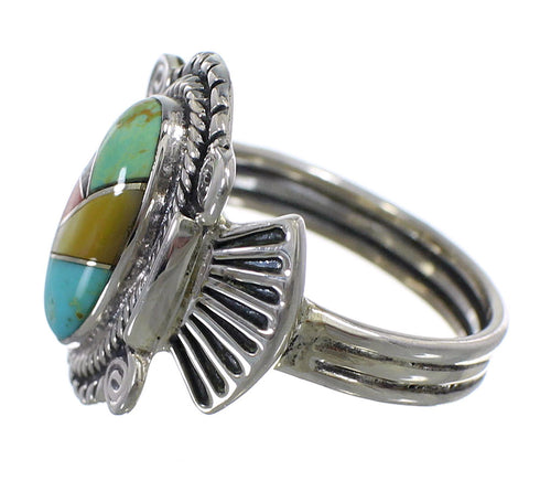 Multicolor Southwest Authentic Sterling Silver Ring Size 5-1/4 EX56218
