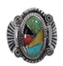 Multicolor Inlay Sterling Silver Southwest Ring Size 6-3/4 EX56226