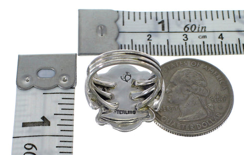 Sterling Silver Southwest Multicolor Inlay Ring Size 5-1/4 EX56285