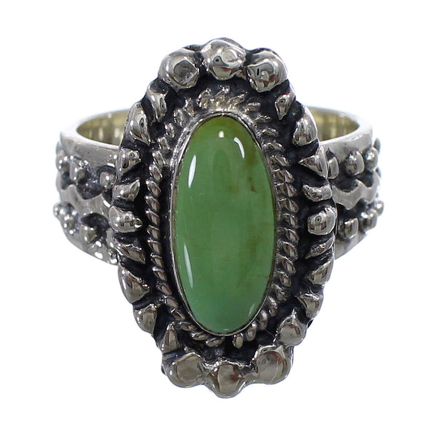 Turquoise Genuine Sterling Silver Ring Size 5-3/4 EX56334