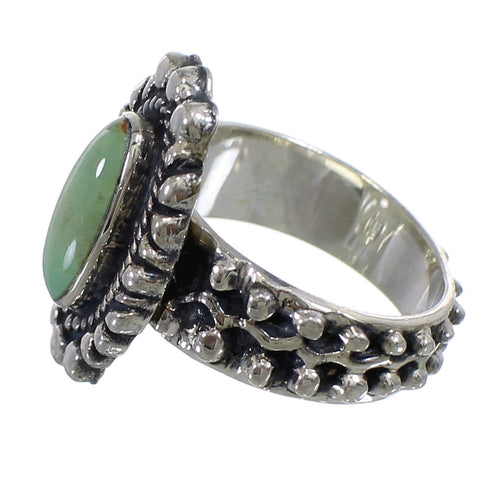 Sterling Silver Southwestern Turquoise Ring Size 5-3/4 EX56351