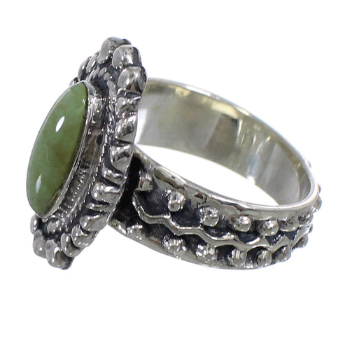 Genuine Sterling Silver And Turquoise Ring Size 8-1/4 EX56356