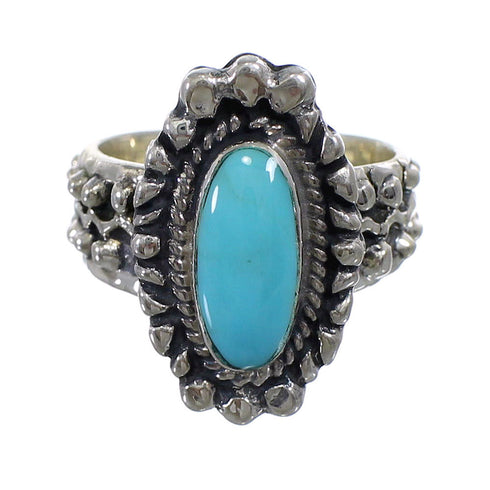 Turquoise Authentic Sterling Silver Ring Size 5-3/4 EX56375