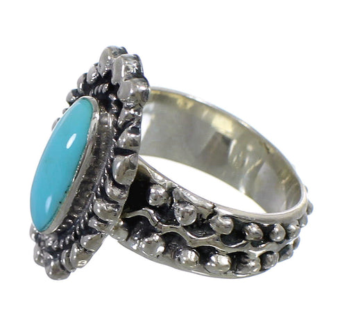 Turquoise Authentic Sterling Silver Ring Size 5-3/4 EX56375