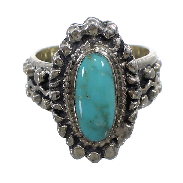 Turquoise Sterling Silver Southwestern Ring Size 5-1/4 EX56376