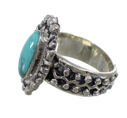 Turquoise Sterling Silver Southwestern Ring Size 5-1/4 EX56376
