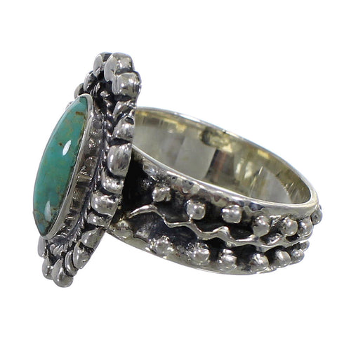 Turquoise Southwest Sterling Silver Ring Size 7-1/4 EX56393