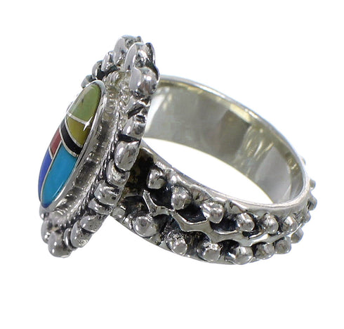 Multicolor Sterling Silver Southwest Ring Size 6-1/4 EX56247