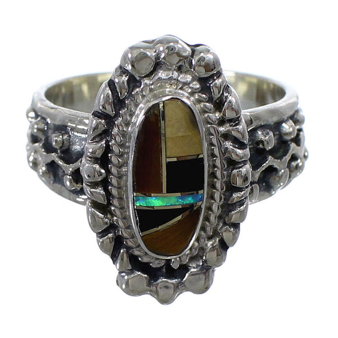 Southwestern Multicolor Sterling Silver Ring Size 5 EX56411