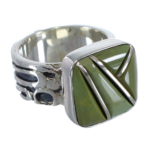 Southwest Turquoise Silver Ring Size 8-1/2 AX55606