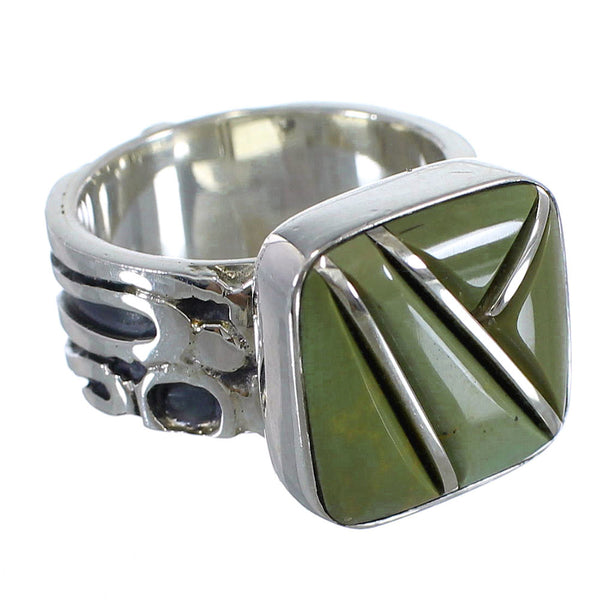 Southwest Turquoise Silver Ring Size 8-1/2 AX55606