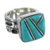 Turquoise Southwest Silver Jewelry Ring Size 6-1/2 AX55624