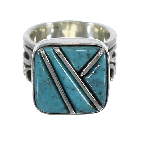 Sterling Silver And Turquoise Southwestern Ring Size 5-1/4 YX87709