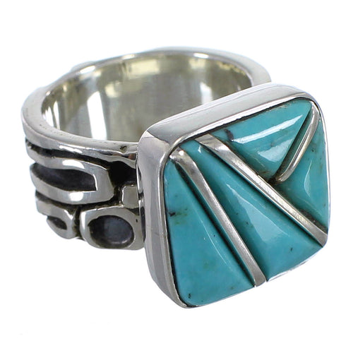 Authentic Sterling Silver And Turquoise Southwest Ring Size 5 YX87712