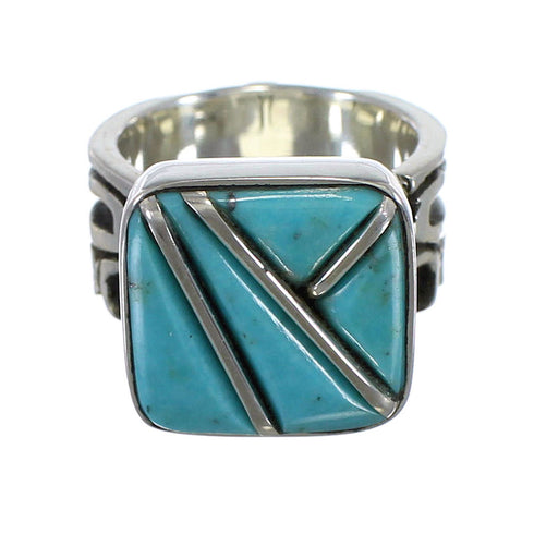 Authentic Sterling Silver And Turquoise Southwest Ring Size 5 YX87712