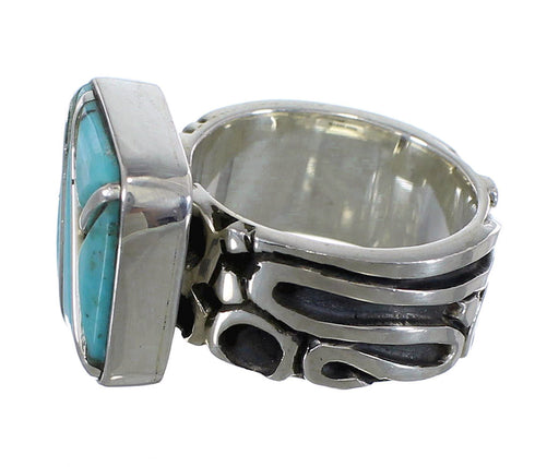 Authentic Sterling Silver And Turquoise Southwest Ring Size 5 YX87712