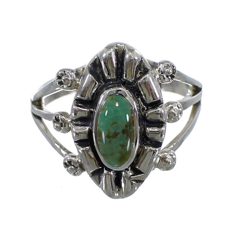 Turquoise Southwest Silver Ring Size 5-3/4 AX61199
