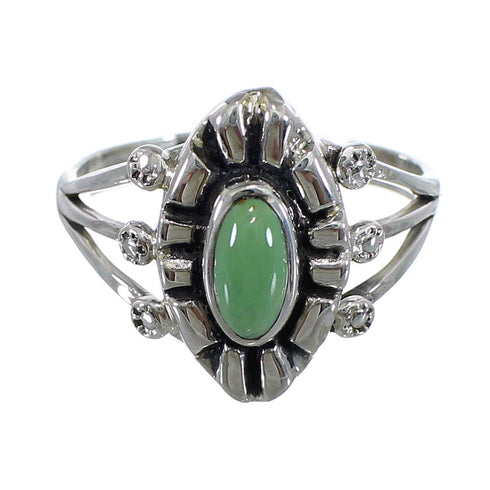 Southwestern Silver Turquoise Jewelry Ring Size 4-3/4 AX61237
