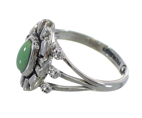 Southwest Silver Turquoise Ring Size 6-1/4 AX61231