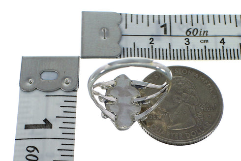 Southwestern Silver Turquoise Jewelry Ring Size 4-3/4 AX61237