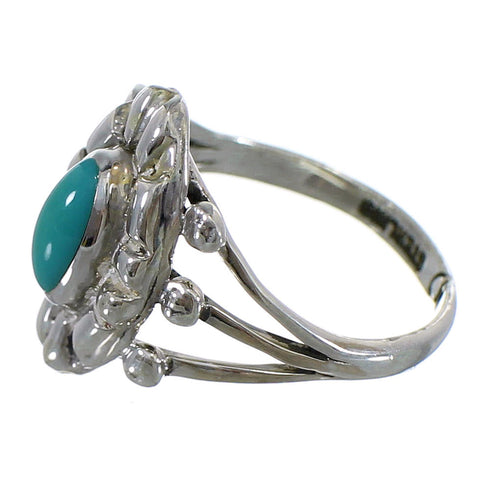 Silver Southwest Turquoise Jewelry Ring Size 6-1/4 AX61357