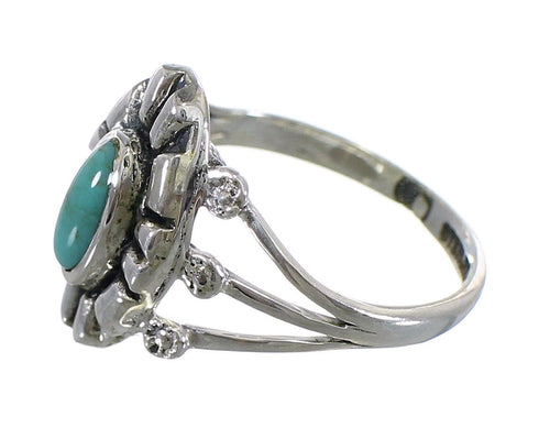 Silver Turquoise Jewelry Southwest Ring Size 8-1/4 AX61437