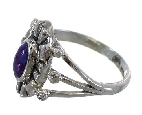 Magenta Turquoise Silver Jewelry Ring Size 6-3/4 AX64210