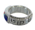 Sterling Silver Multicolor Inlay Water Wave Ring Size 4-3/4 AX64585