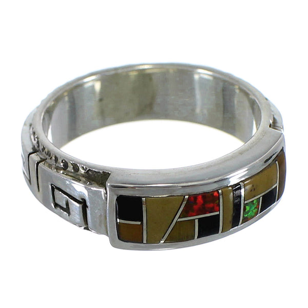 Multicolor Silver Water Wave Ring Size 5-1/4 AX64596