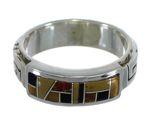 Multicolor Silver Water Wave Ring Size 5-1/4 AX64596